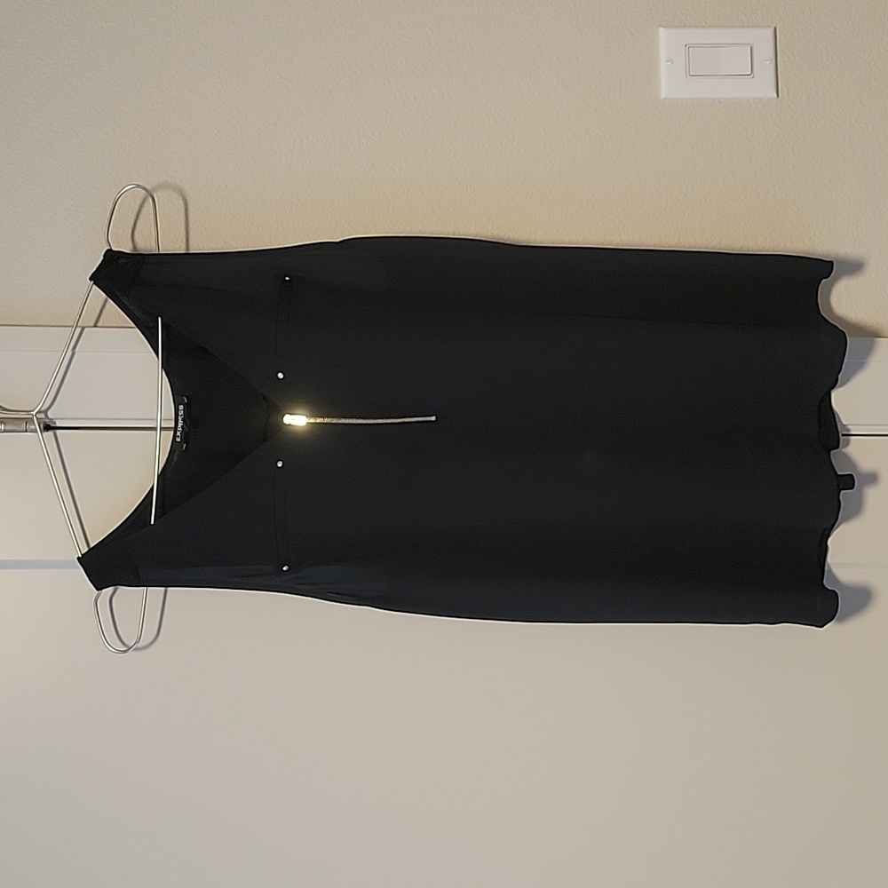 Express black mixed media tank top, size L